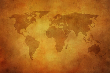 Old map of the world in grunge style. Perfect vintage background.. - 735232103