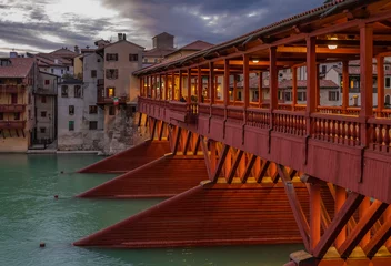 Foto op Canvas The Ponte Vecchio or Old Bridge in Bassano del Grappa, Vicenza, Italy.. © javarman
