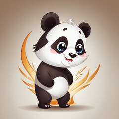 Obraz premium Cute Panda Character Symbol
