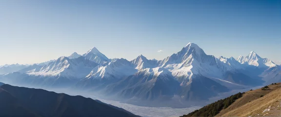 Papier Peint photo autocollant Everest Mountains isolated on transparent background - Generative AI