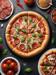 Fototapeta na wymiar Photo Of Pizza In Isolated White Background.