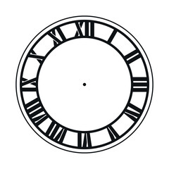 Fototapeta na wymiar clock face vector design. isolated black silhouette on white background.old american style.