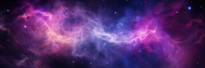 Fototapeta premium Cosmic Universe: Stunning Purple Stellar Background with Nebula and Stardust - Astronomy