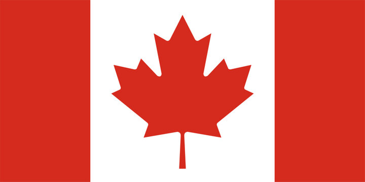 Canada flag in official colors and proportion correctly vector