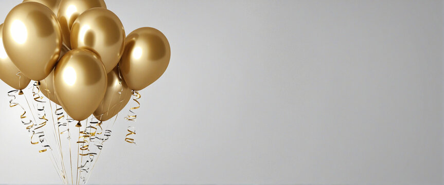 Golden Balloon Best Wishes Text on Transparent Background