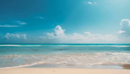 Fototapeta premium Beautiful sea view with blue sky and water. Vacation or summer holiday