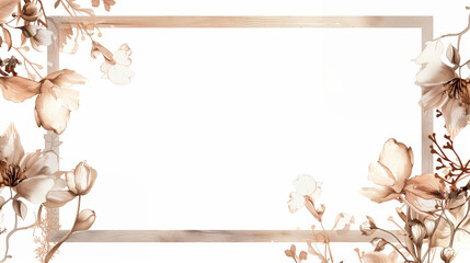 beige floral frame, background