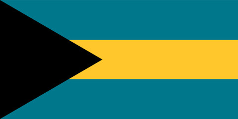 Bahamas flag in official colors and proportion correctly vector - obrazy, fototapety, plakaty