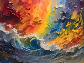 The path of a colorful dream to a peaceful landscape