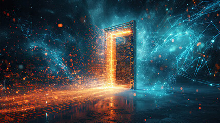 neon game portal door 