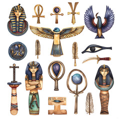 watercolour Egyptian symbol  - obrazy, fototapety, plakaty