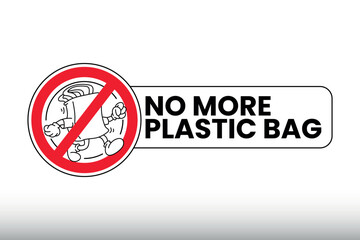 illustration vector graphic of no plastic bag for signage