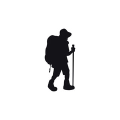 Vector illustration of climber silhouette.