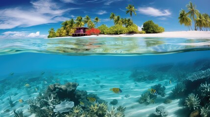Fototapeta na wymiar beach coral bahamas