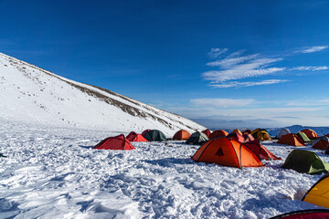 Scenic views from Erciyes mountain which is a resort area for winter sports, climbing, alpinism and...