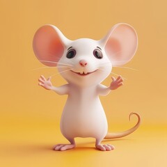 3D illustration of a cute baby mouse cartoon
