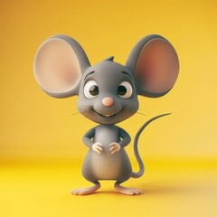 charming baby mouse cartoon in 3D illustration
