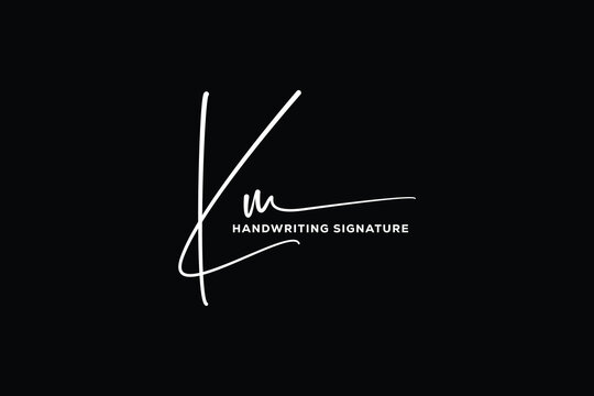 KM initials Handwriting signature logo. KM Hand drawn Calligraphy lettering Vector. KM letter real estate, beauty, photography letter logo design.