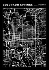 Colorado Springs City Map, Cartography Map, Street Layout Map
