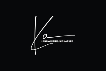 KA initials Handwriting signature logo. KA Hand drawn Calligraphy lettering Vector. KA letter real estate, beauty, photography letter logo design.