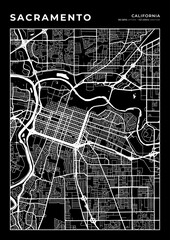 Sacramento City Map, Cartography Map, Street Layout Map