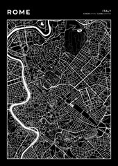 Rome City Map, Cartography Map, Street Layout Map