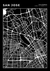 San Jose City Map, Cartography Map, Street Layout Map