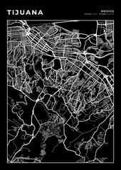 Tijuana City Map, Cartography Map, Street Layout Map