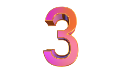 Creative 3d number 3