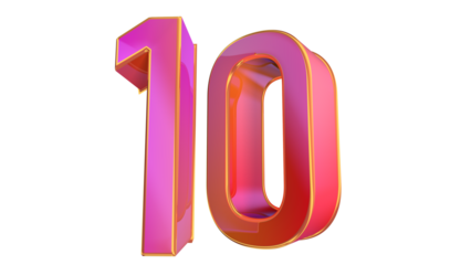 Creative 3d number 10