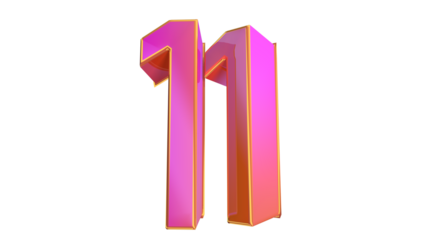 Creative 3d number 11