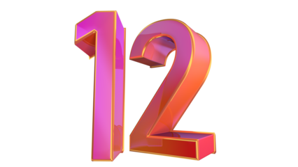 Creative 3d number 12
