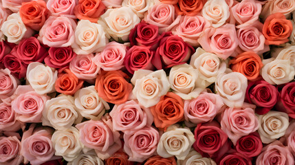 'Vibrant Canvas of FV Roses in Full Bloom – A Display of Nature's Diverse Palette in Fifty Shades'