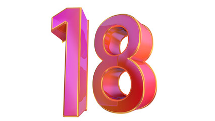Creative 3d number 18