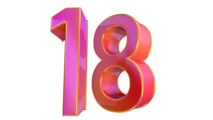 Creative 3d number 18