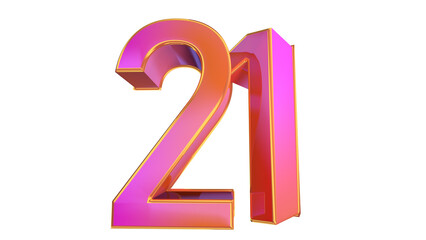 Creative 3d number 21