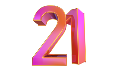 Creative 3d number 21