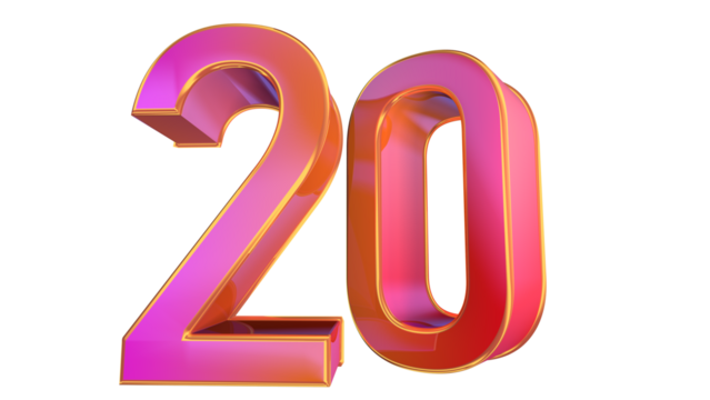 Creative 3d number 20