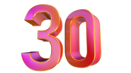 Creative 3d number 30