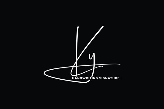 KY initials Handwriting signature logo. KY Hand drawn Calligraphy lettering Vector. KY letter real estate, beauty, photography letter logo design.