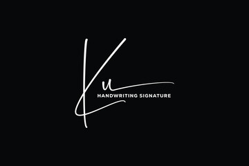 KU initials Handwriting signature logo. KU Hand drawn Calligraphy lettering Vector. KU letter real estate, beauty, photography letter logo design.