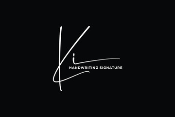 KI initials Handwriting signature logo. KI Hand drawn Calligraphy lettering Vector. KI letter real estate, beauty, photography letter logo design.