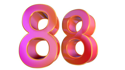 Creative 3d number 88
