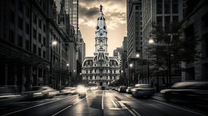 Fototapeta na wymiar historic philadelphia buildings