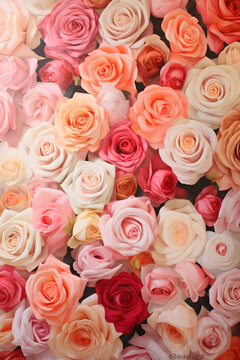 'Vibrant Canvas of FV Roses in Full Bloom – A Display of Nature's Diverse Palette in Fifty Shades' © Joe