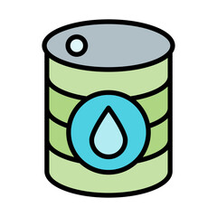 Oil Drum Line Filled Icon