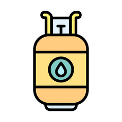 Gas Cylinder Line Filled Icon