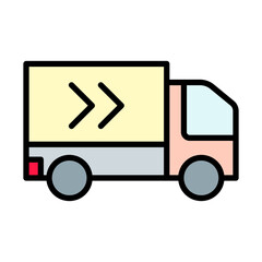Shipping Truck Line Filled Icon