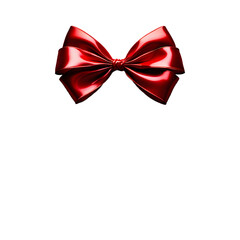 red ribbon bow on a white transparent background,Generative ai