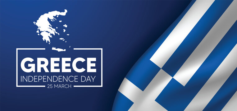 Greece waving flag poster for Independence Day 25 March vector
